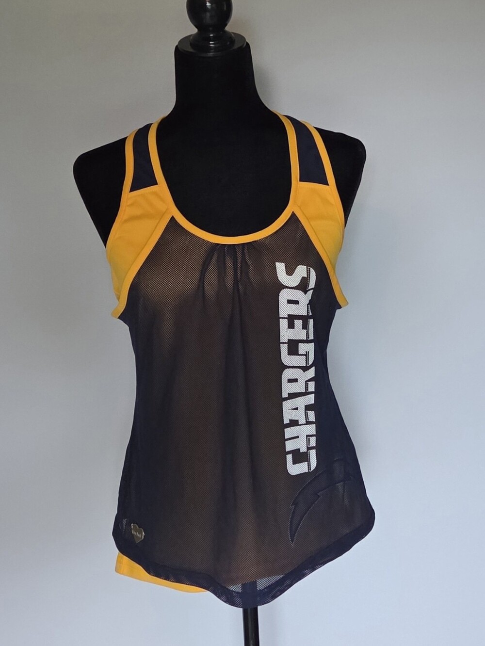 Women's Chargers Blue and Yellow Mesh Tank Top